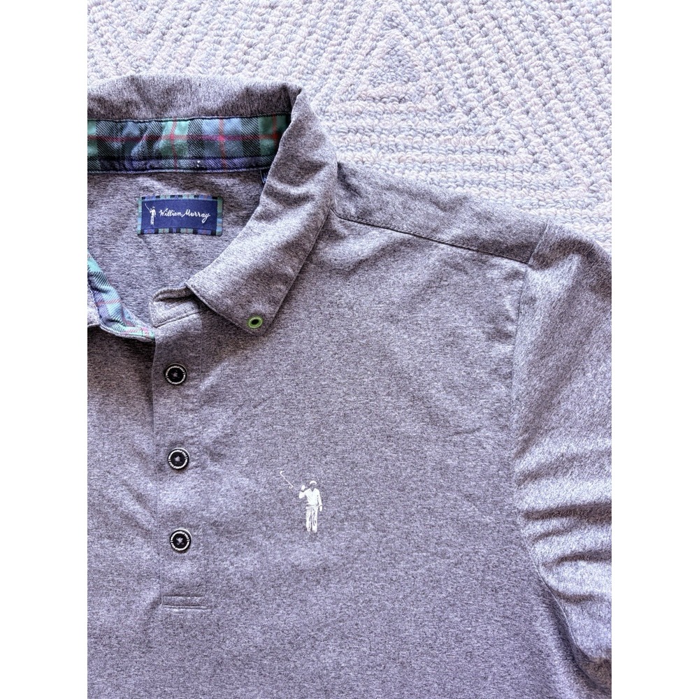 William Murray Polyester/Spandex Polo Shirt - Gray‎ - Medium